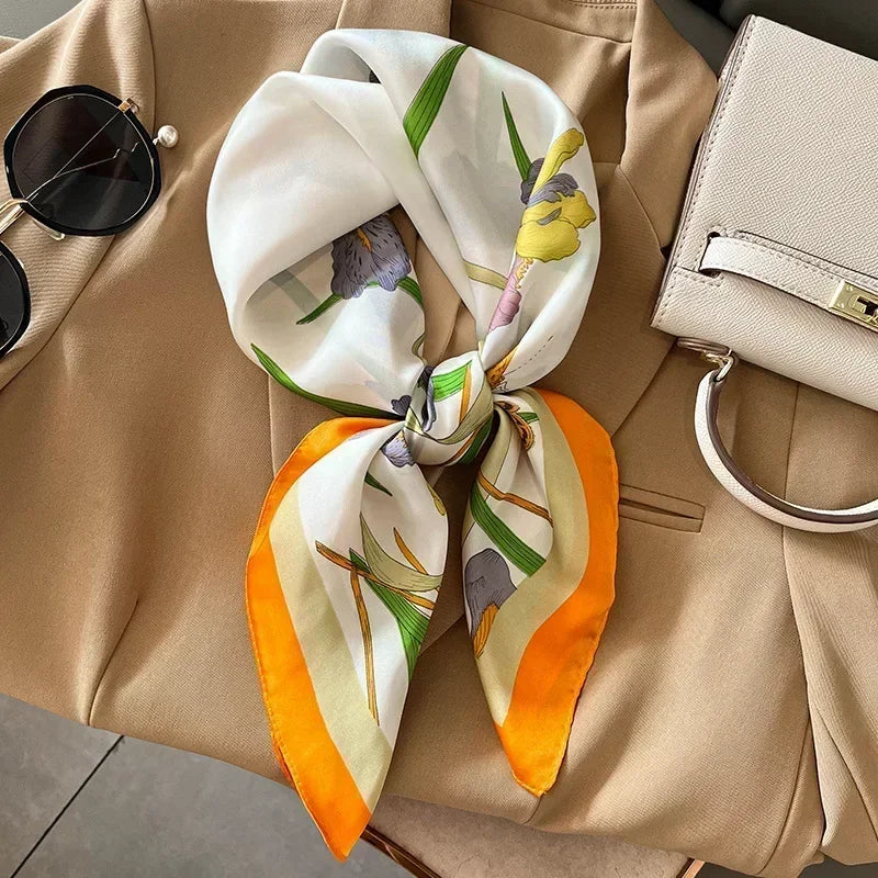 Luxury Print Satin Square Scarf – Elegant, Versatile & Lightweight for Everyday Use
