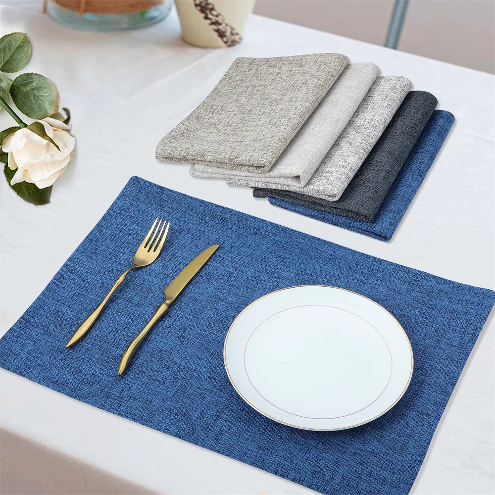 Olanly Cotton Linen Table Mat – Non-Slip, Heat-Resistant Nordic Style Placemat