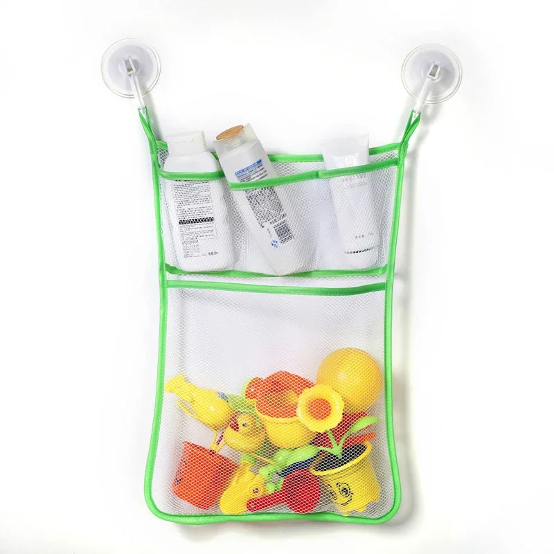 “Dino” Bath Toy Organizer – Mesh Hanging Bag with Suction Cups for Bathtub