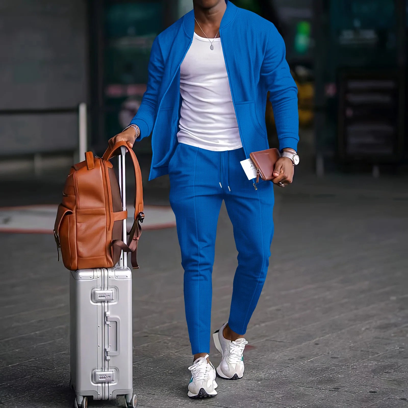 Men's Waffle Texture Sports Set