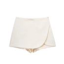 Saia-calça curta de cintura subida – estilo básico e casual