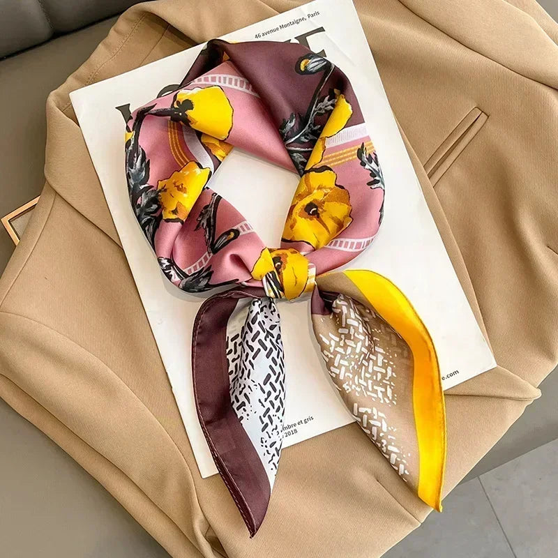Luxury Print Satin Square Scarf – Elegant, Versatile & Lightweight for Everyday Use