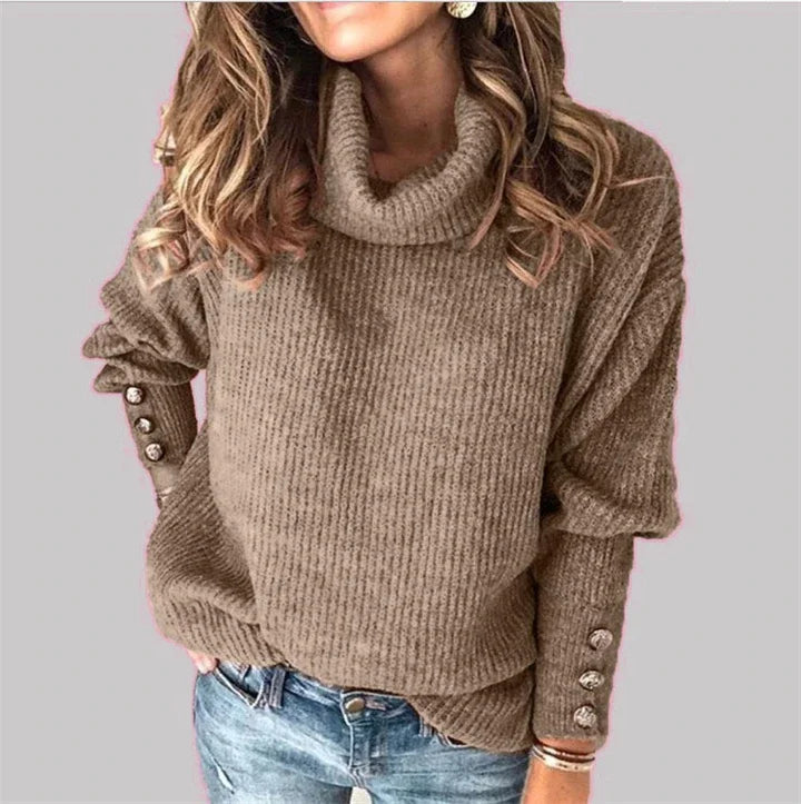 Autumn Winter New Solid Color Casual Fashion Loose Sweaters Women Long Sleeve High Collar Street Sweatshirt Pullover Top Female