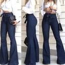 Calças de ganga de mulher flare de cintura subida – estilo, conforto e elegância!