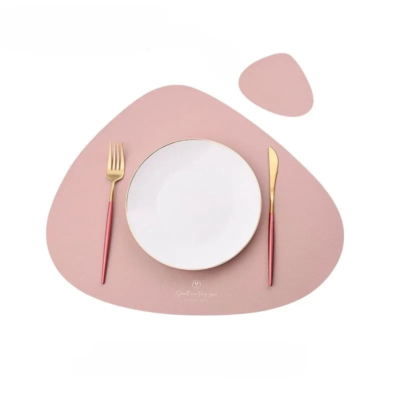 Faux Leather Placemats (Set of 2 + Coasters) – Waterproof & Stylish Table Protection