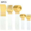30-Piece Stainless Steel Cutlery Set – Elegant Dining at Home