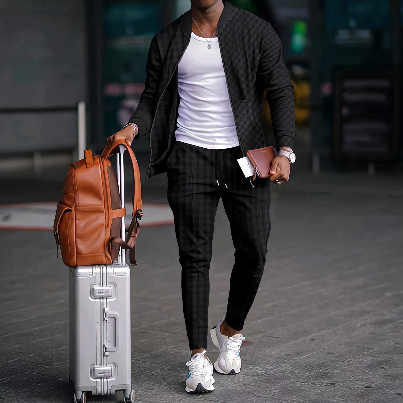 Men's Waffle Texture Sports Set