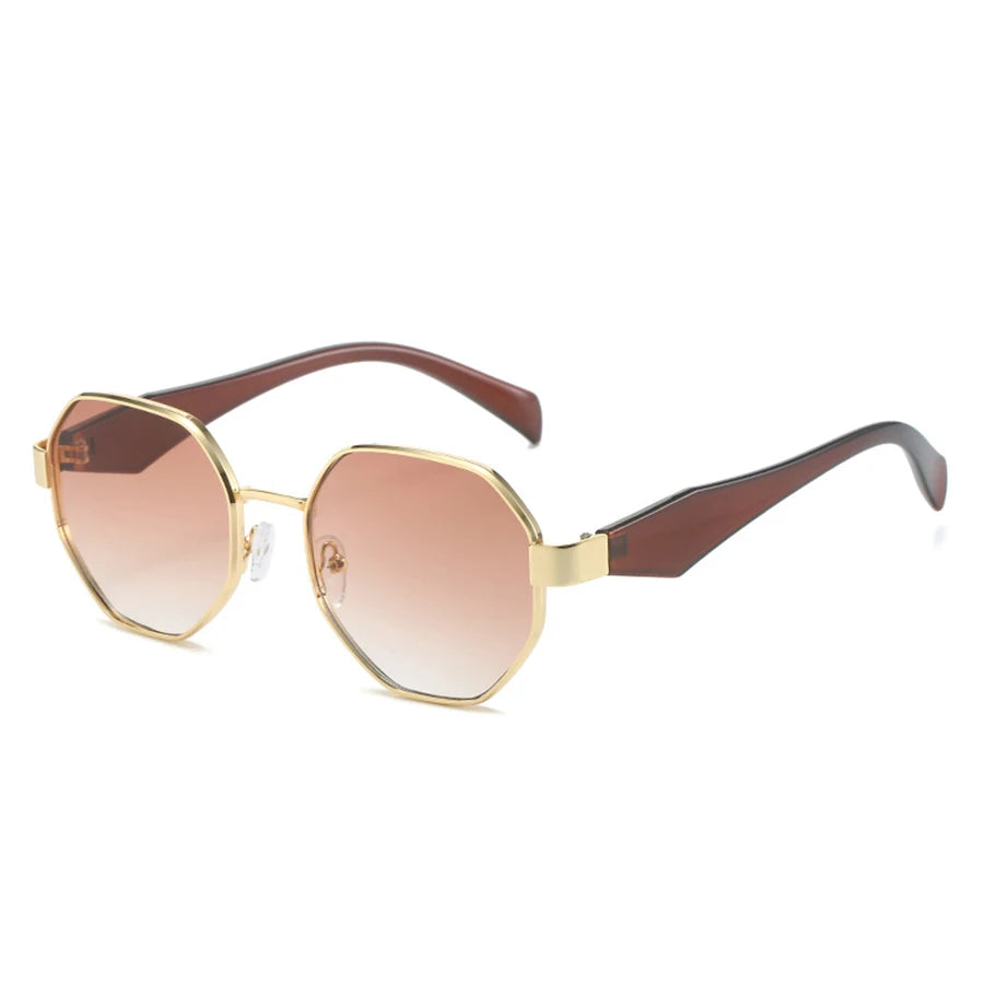Maya – Retro Polygonal Metal Frame Sunglasses