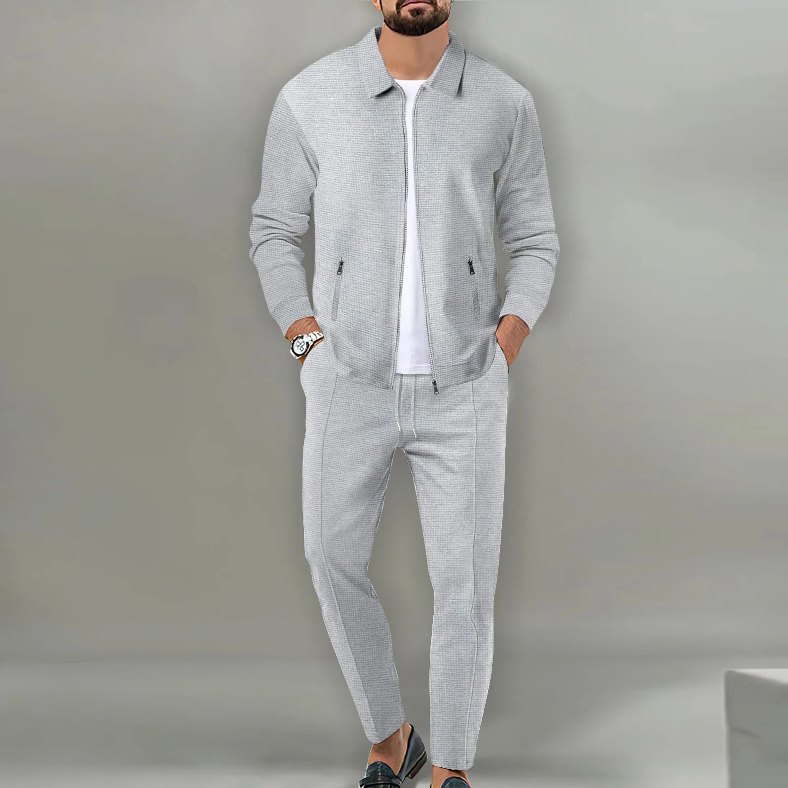 Men's Waffle Texture Sports Set