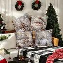 Capa de almofada de Natal cinzenta – Boneco de neve e pinheiro 45x45cm