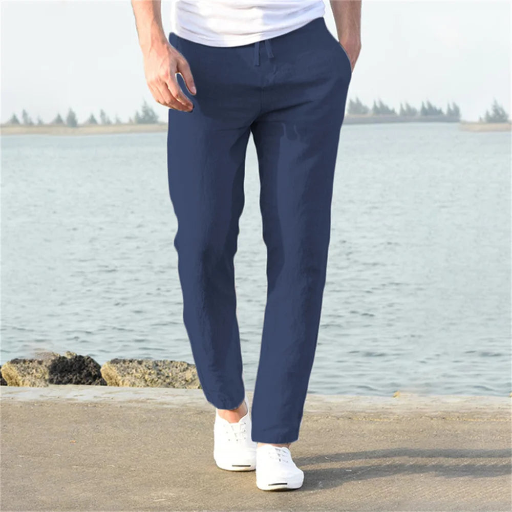 Men’s Cotton Linen Pants – Breathable & Affordable Casual Streetwear for Spring and Autumn