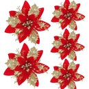 As flores de Natal com glitter dão um toque de elegância natalícia!