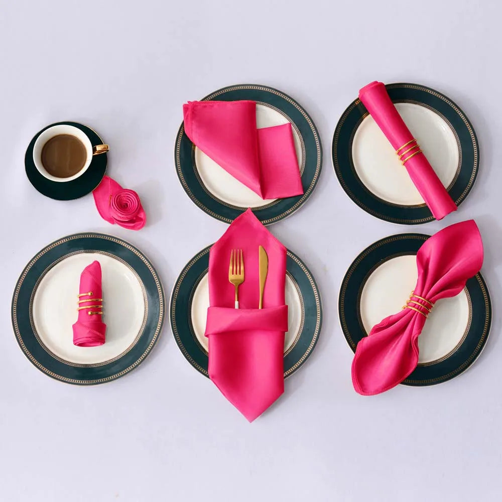 Satin Table Napkins Set of 12 – Elegant  Party Table Decor