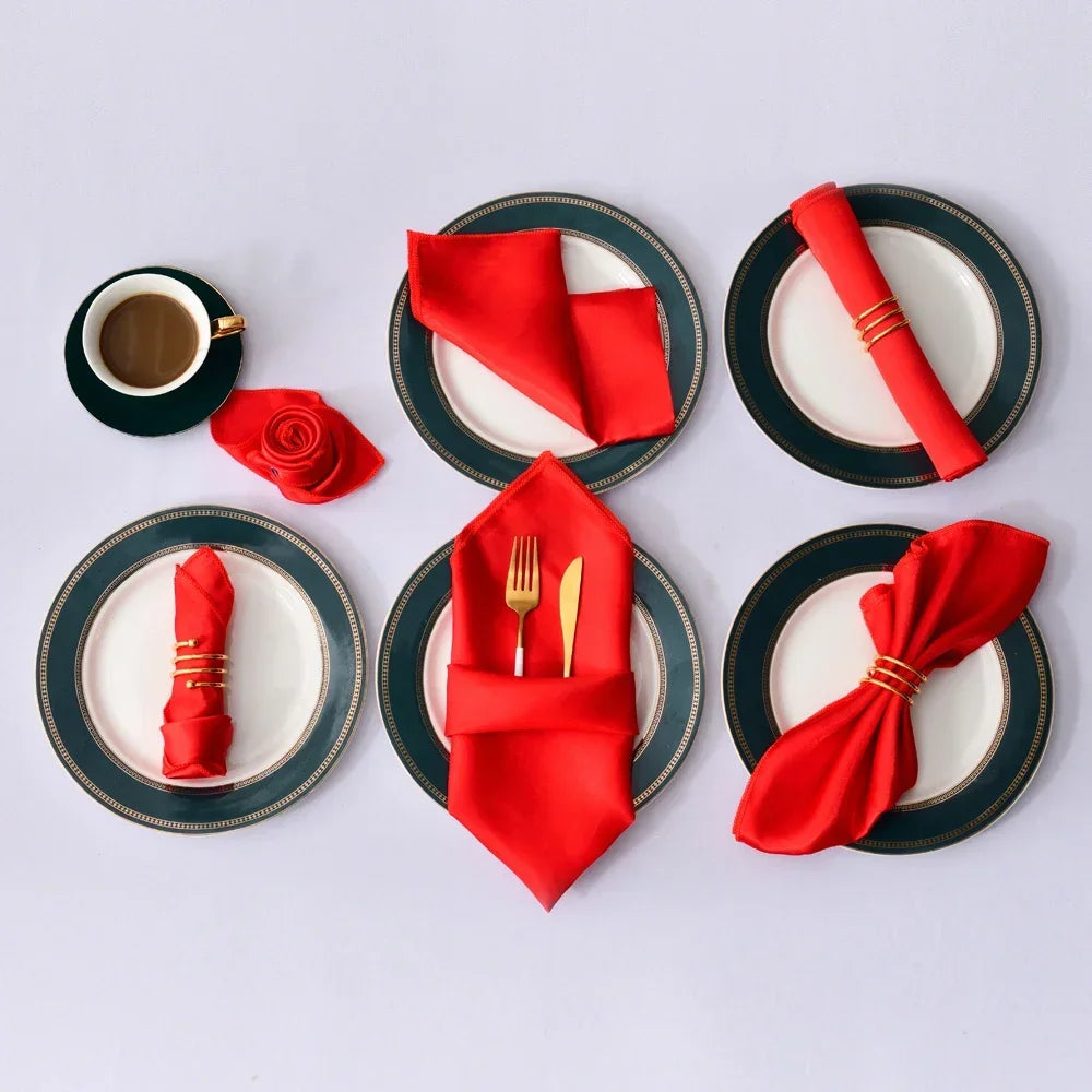 Satin Table Napkins Set of 12 – Elegant  Party Table Decor