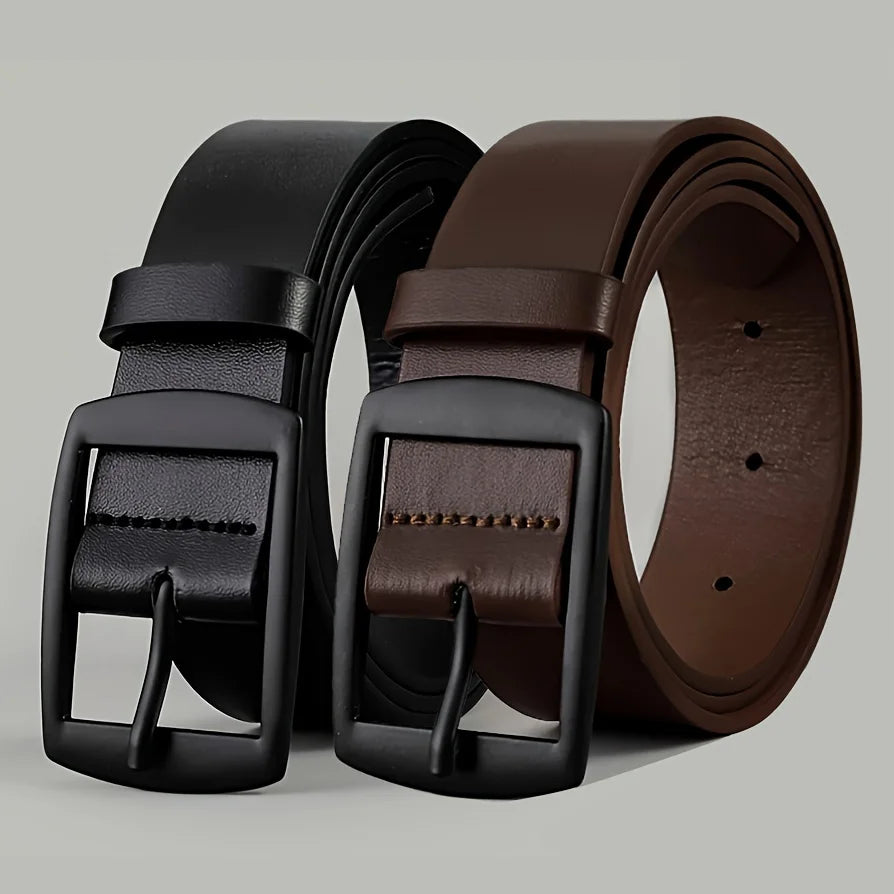 Elegant PU Leather Belt – Unisex Luxury Waist Strap for Jeans and More