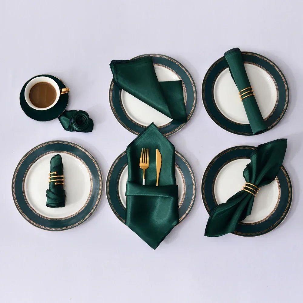 Satin Table Napkins Set of 12 – Elegant  Party Table Decor