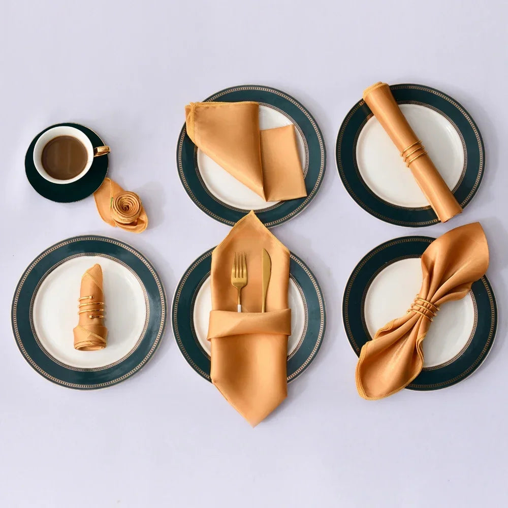 Satin Table Napkins Set of 12 – Elegant  Party Table Decor