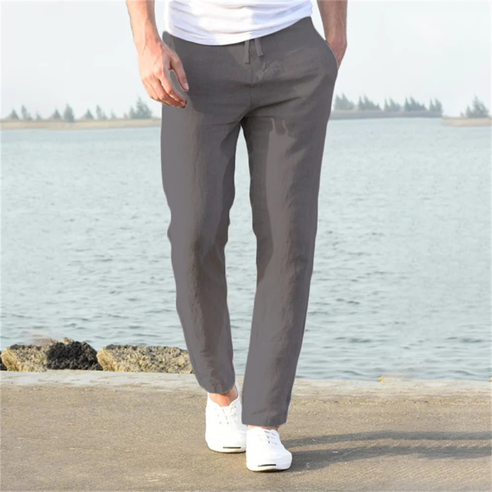 Men’s Cotton Linen Pants – Breathable & Affordable Casual Streetwear for Spring and Autumn