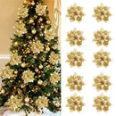 As flores de Natal com glitter dão um toque de elegância natalícia!
