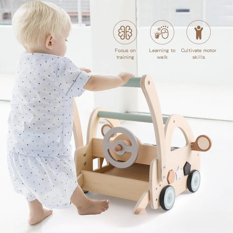 Wooden Baby Push Walker with Educational Toys – Learn to Walk with Fun and Safety!