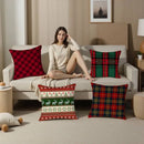 Capa de almofada xadrez Natal – Estampa dupla face 45x45cm