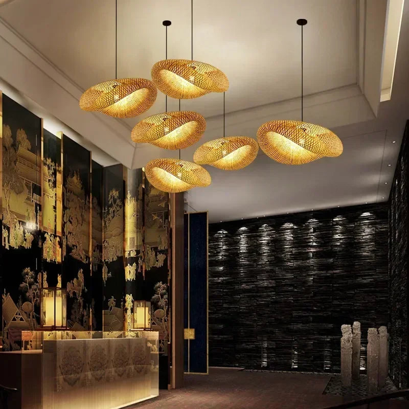 Handwoven Bamboo Pendant Light – Natural Elegance for a Cozy Home