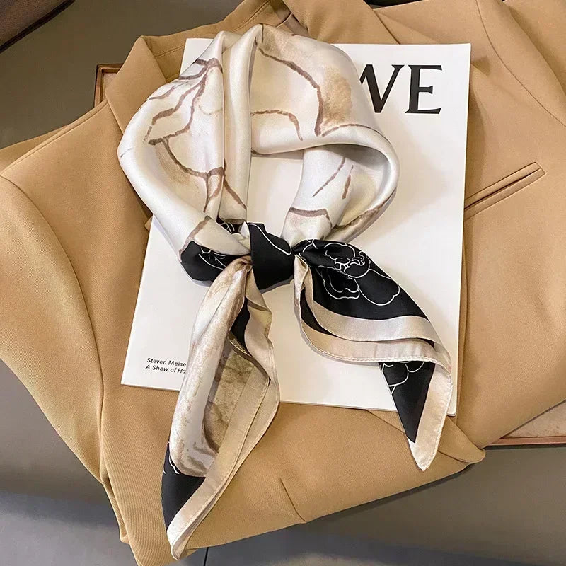 Luxury Print Satin Square Scarf – Elegant, Versatile & Lightweight for Everyday Use