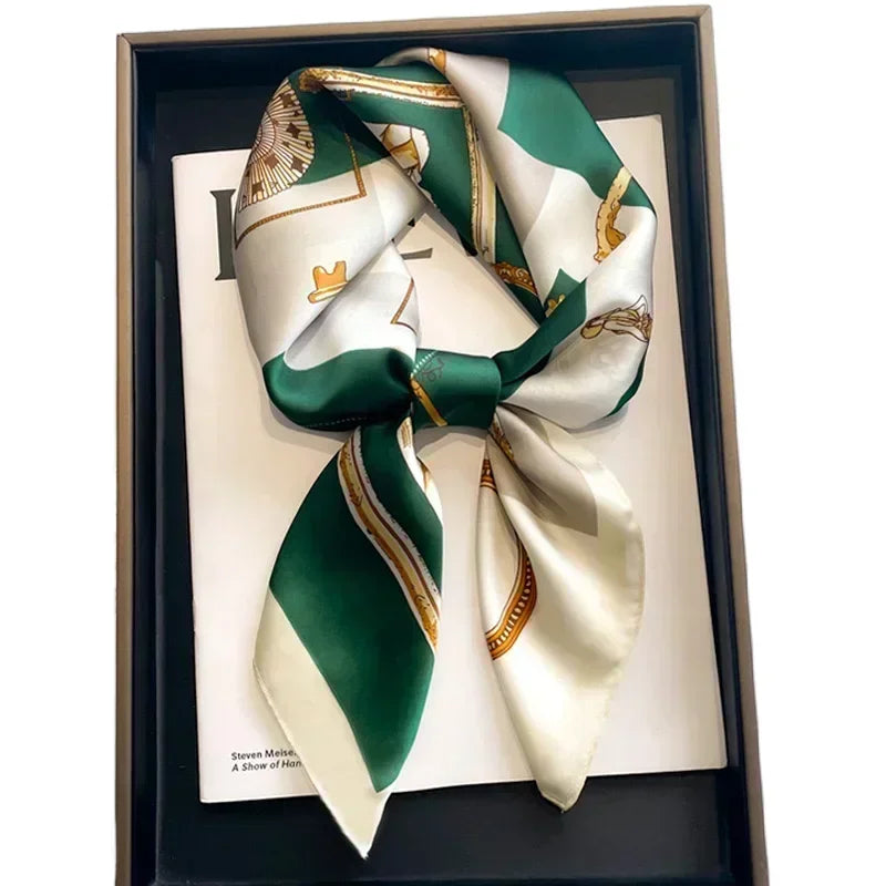 Luxury Print Satin Square Scarf – Elegant, Versatile & Lightweight for Everyday Use