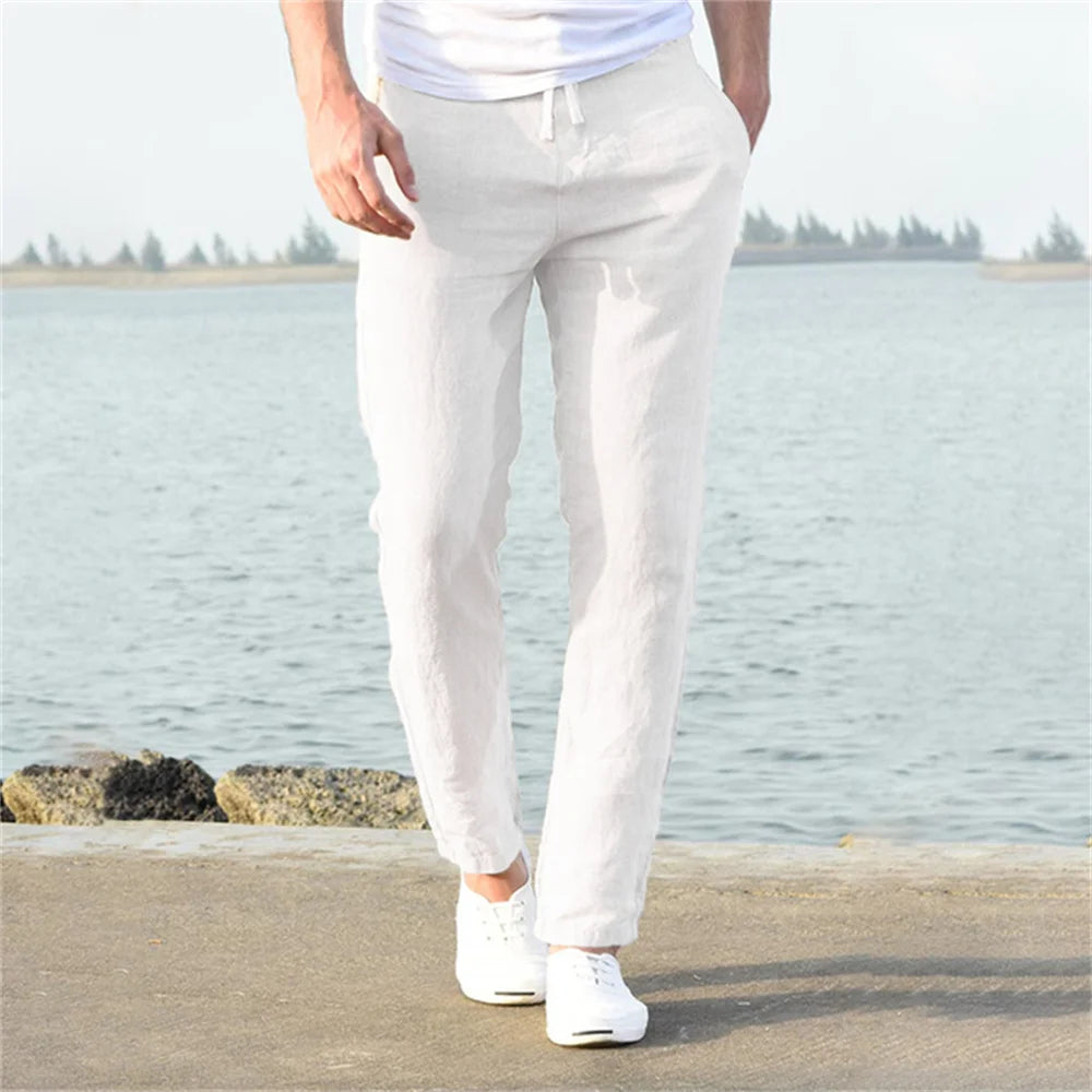 Men’s Cotton Linen Pants – Breathable & Affordable Casual Streetwear for Spring and Autumn