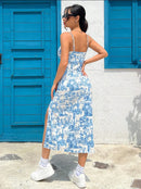 Fall 2025 Long Dress Strapless Wrap Chest High Slit Daisy Leopard Print Wrap around Skirt Maxi Dress