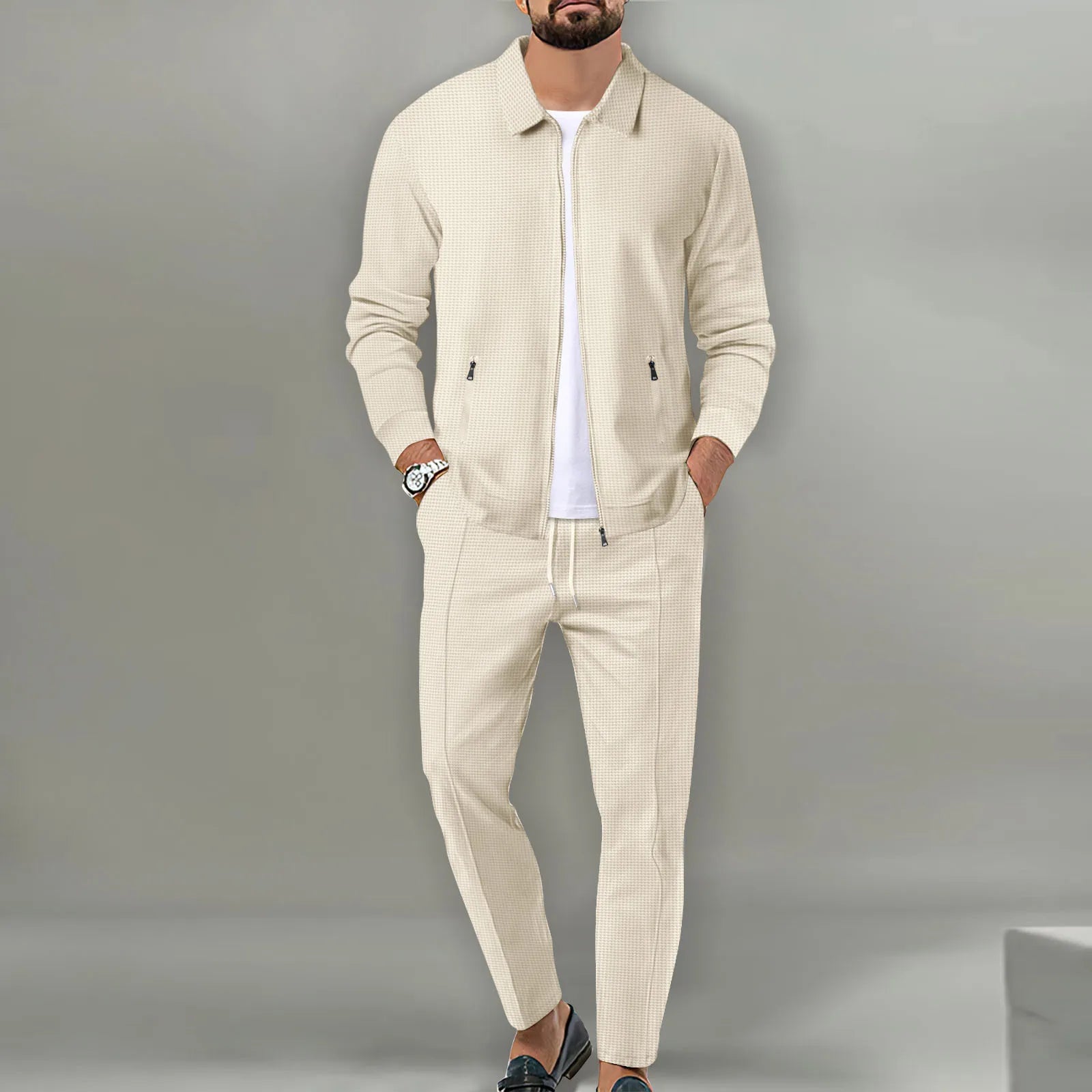 Men's Waffle Texture Sports Set