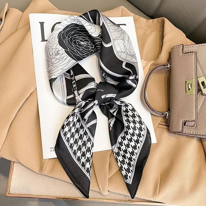Luxury Print Satin Square Scarf – Elegant, Versatile & Lightweight for Everyday Use