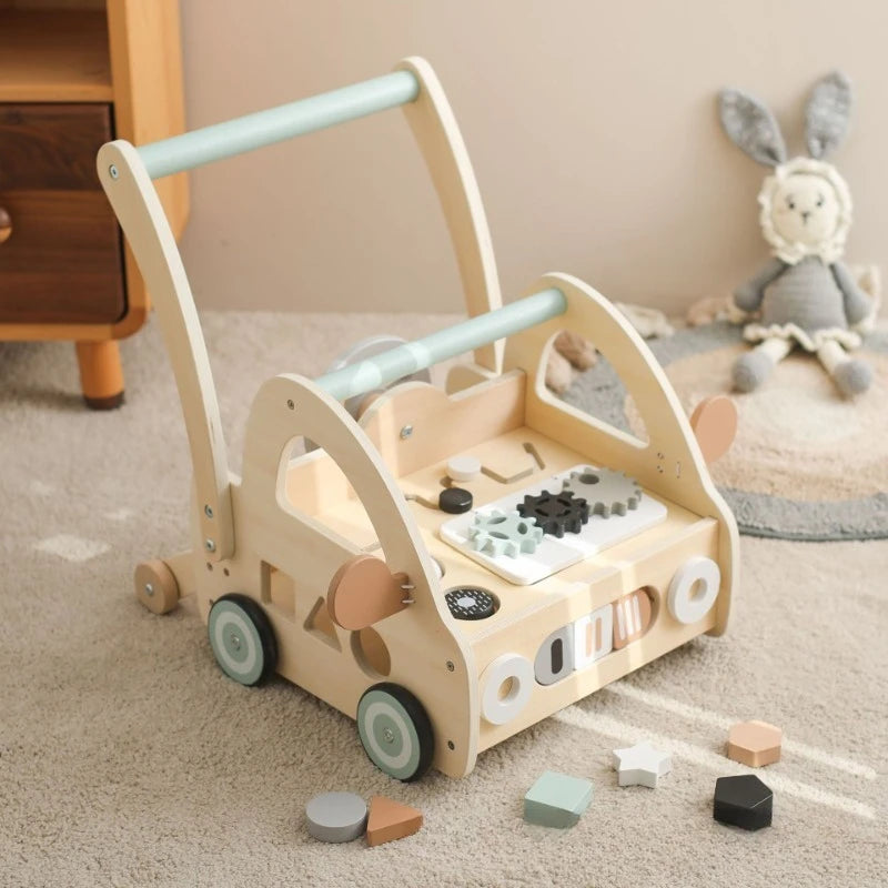Wooden Baby Push Walker with Educational Toys – Learn to Walk with Fun and Safety!
