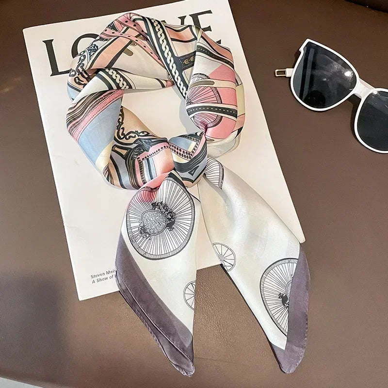 Luxury Print Satin Square Scarf – Elegant, Versatile & Lightweight for Everyday Use