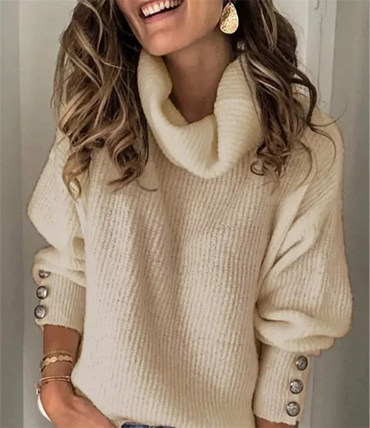 Autumn Winter New Solid Color Casual Fashion Loose Sweaters Women Long Sleeve High Collar Street Sweatshirt Pullover Top Female