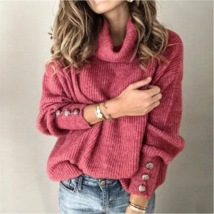 Autumn Winter New Solid Color Casual Fashion Loose Sweaters Women Long Sleeve High Collar Street Sweatshirt Pullover Top Female