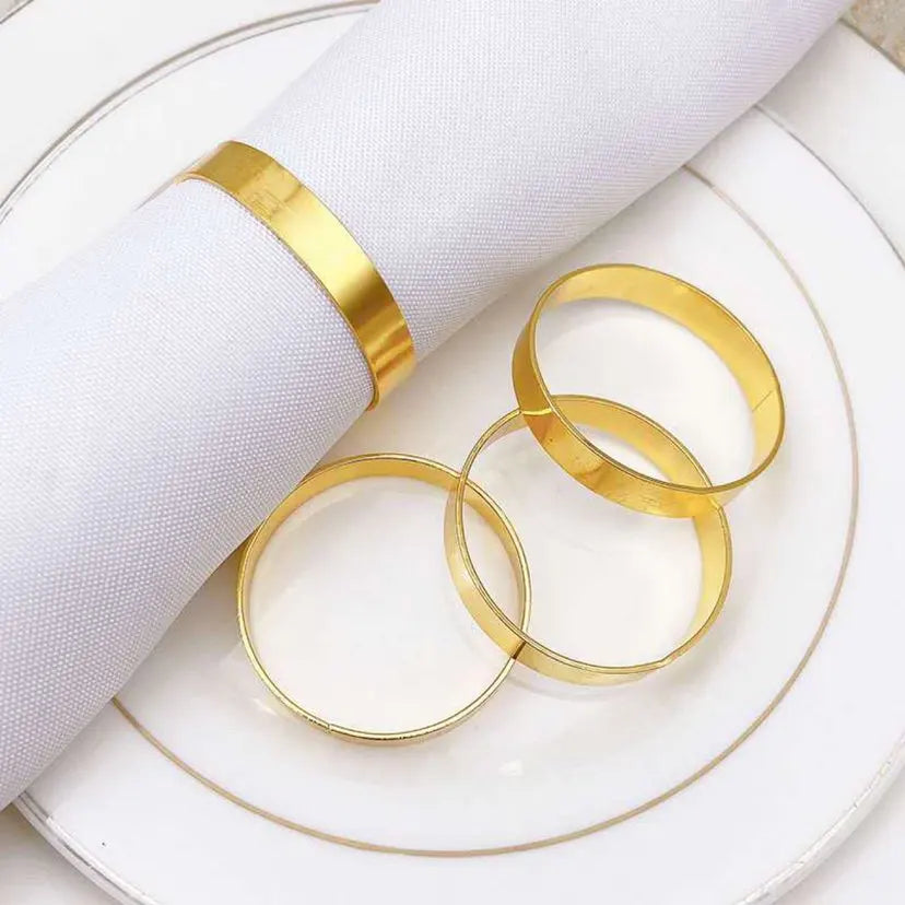 10pcs Gold Napkin Rings – Elegant & Minimalist Touch for Special Events