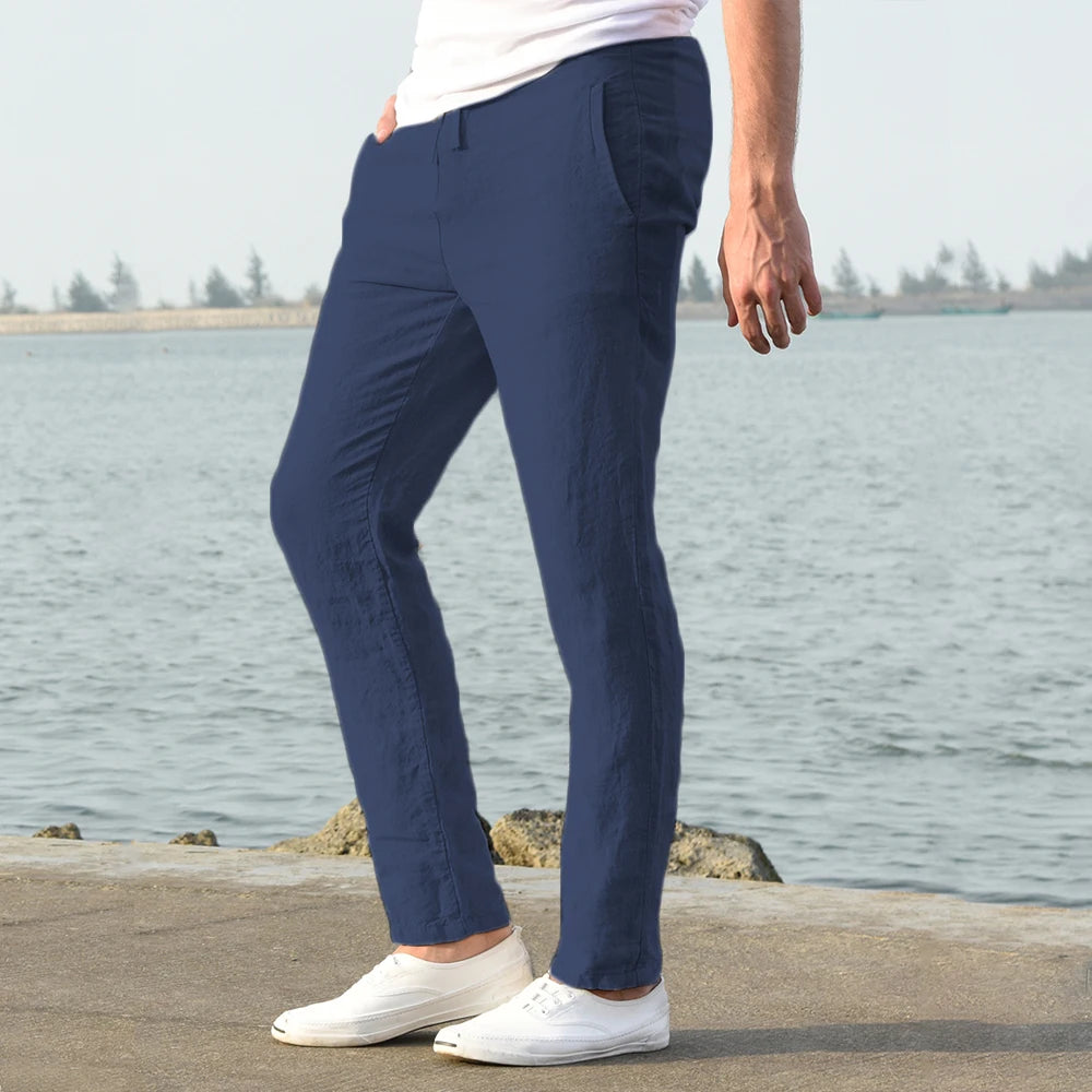 Men’s Cotton Linen Pants – Breathable & Affordable Casual Streetwear for Spring and Autumn