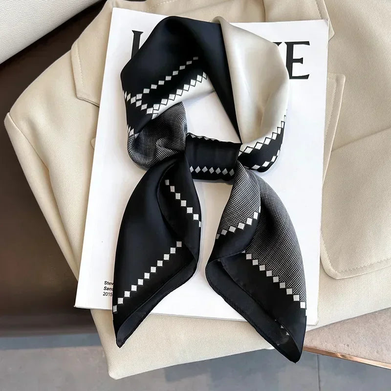 Luxury Print Satin Square Scarf – Elegant, Versatile & Lightweight for Everyday Use