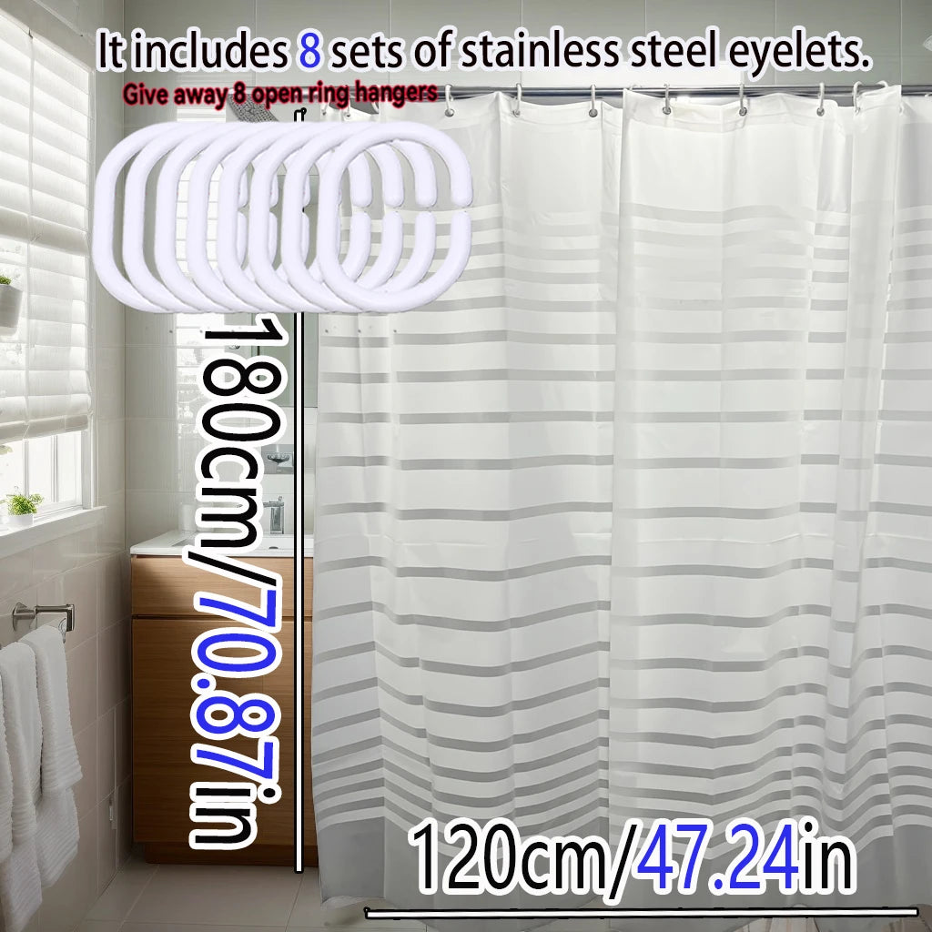 Simple White Striped Shower Curtain – Clean Look & Everyday Protection