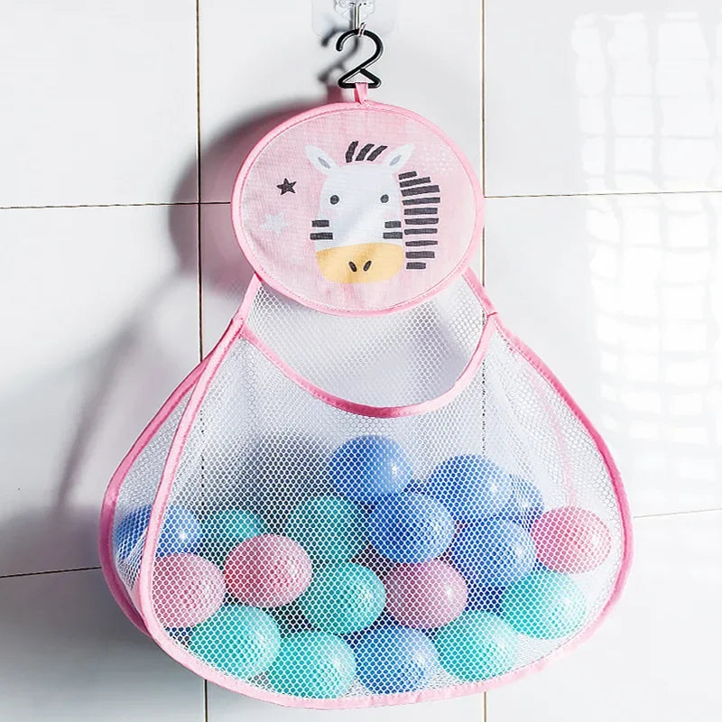 “Dino” Bath Toy Organizer – Mesh Hanging Bag with Suction Cups for Bathtub