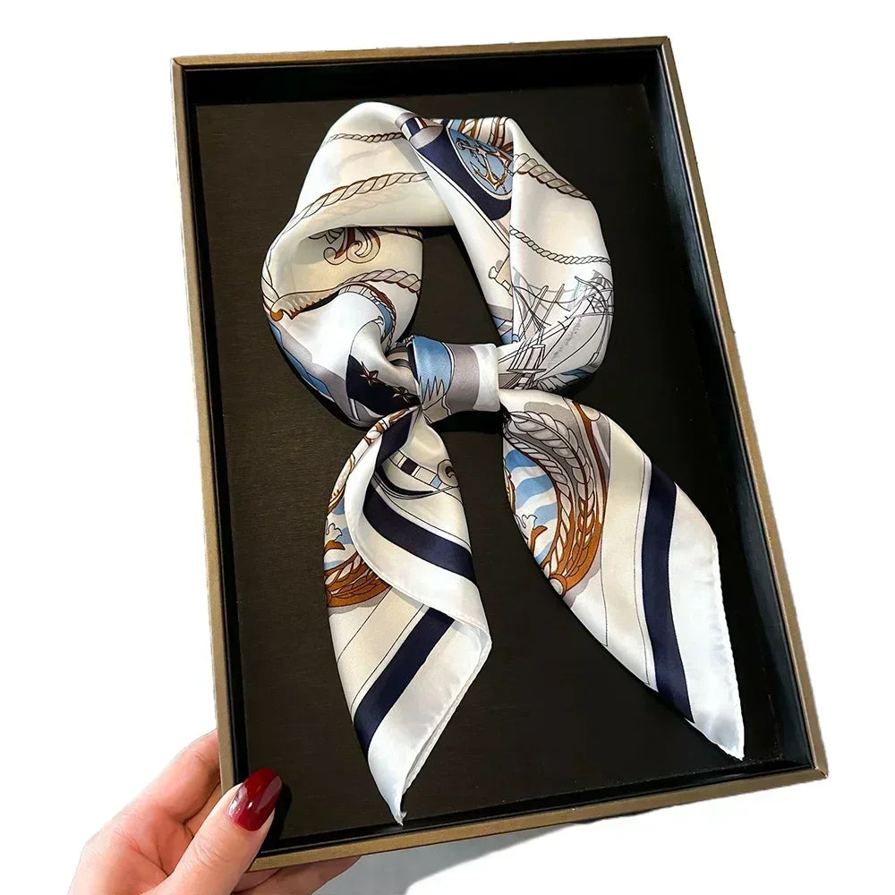 Luxury Print Satin Square Scarf – Elegant, Versatile & Lightweight for Everyday Use