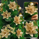 As flores de Natal com glitter dão um toque de elegância natalícia!