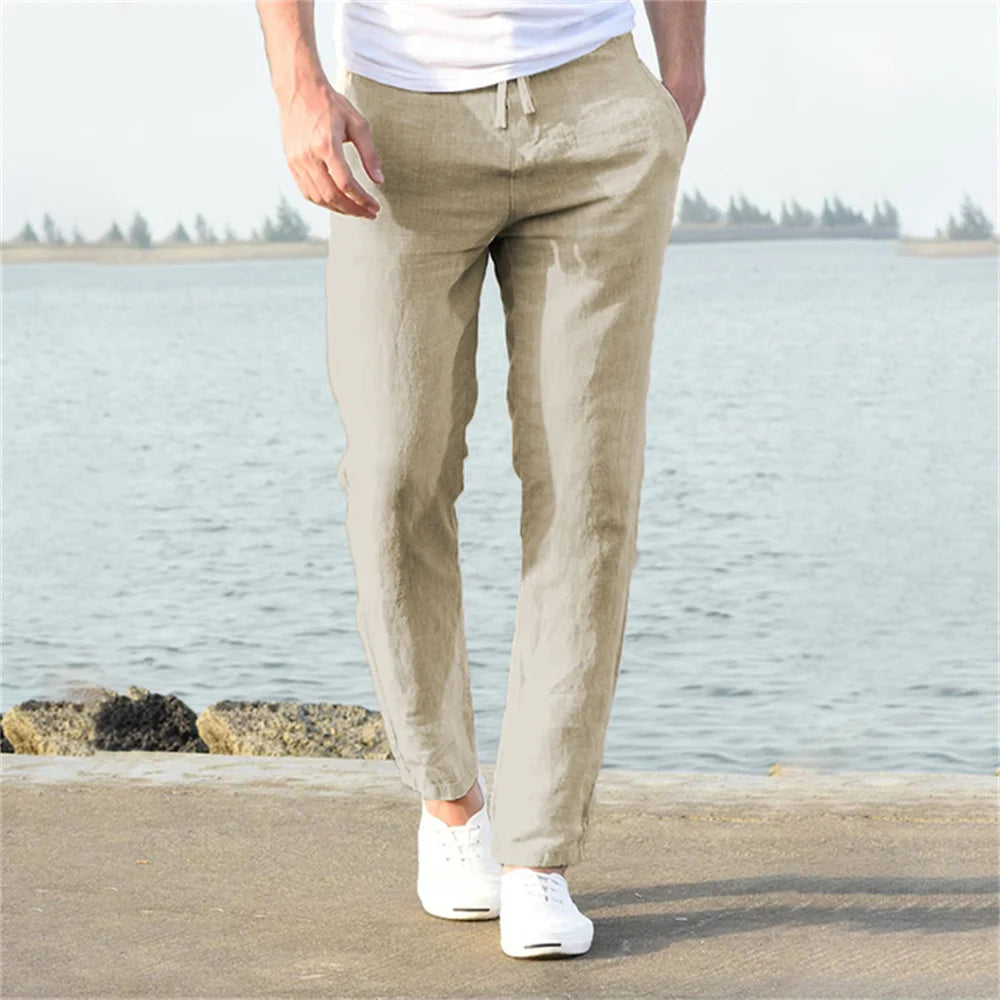 Men’s Cotton Linen Pants – Breathable & Affordable Casual Streetwear for Spring and Autumn