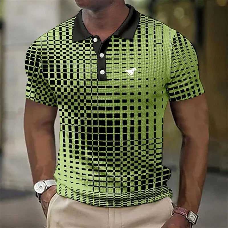 Men’s Summer Fashion Polo Shirt –   Color Contrast Design