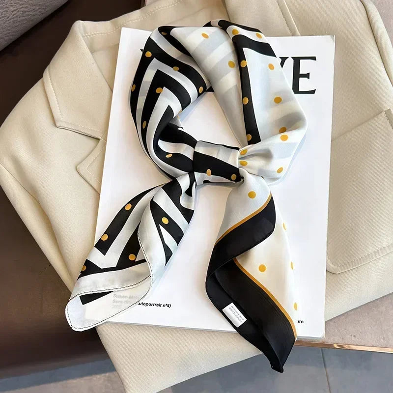 Luxury Print Satin Square Scarf – Elegant, Versatile & Lightweight for Everyday Use