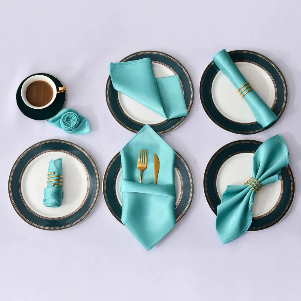 Satin Table Napkins Set of 12 – Elegant  Party Table Decor