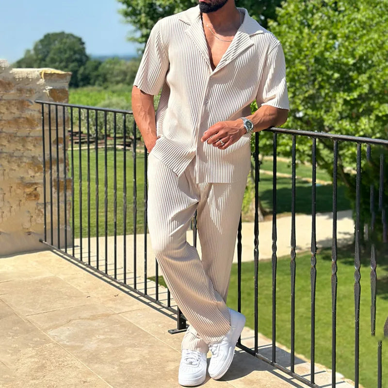 Men's Casual Pants Set for Spring and Summer
