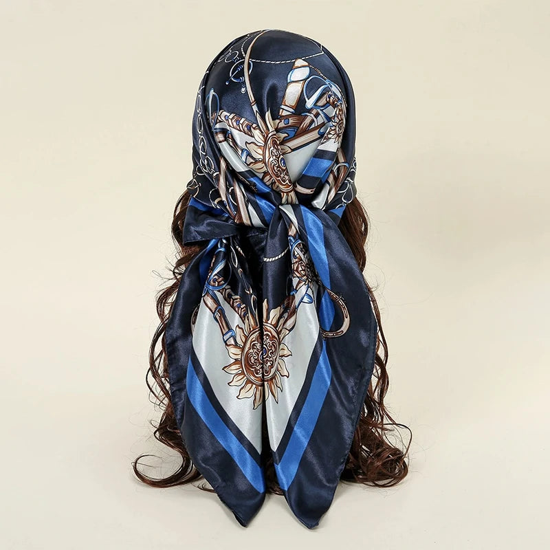 Urban Style Satin Square Scarf – Lightweight, Versatile & Fashionable