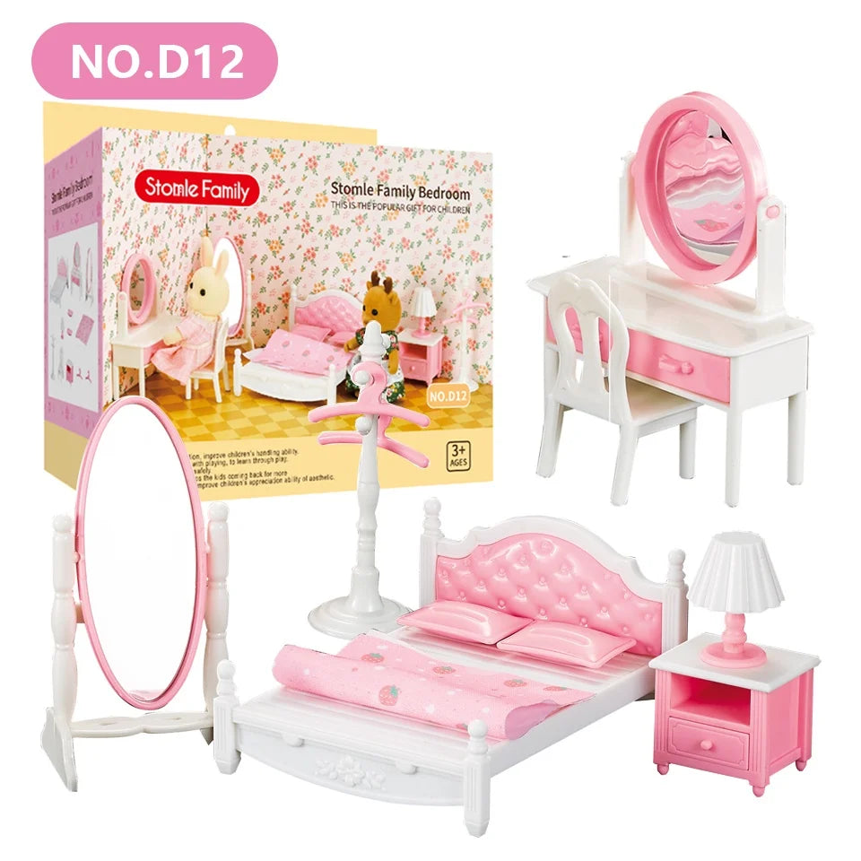Forest Miniature Dollhouse – Kitchen & Dining Room Furniture Set